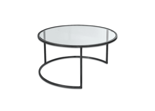 Glass and Black round Coffee table
