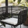 Black rattan indoor outdoor event chair