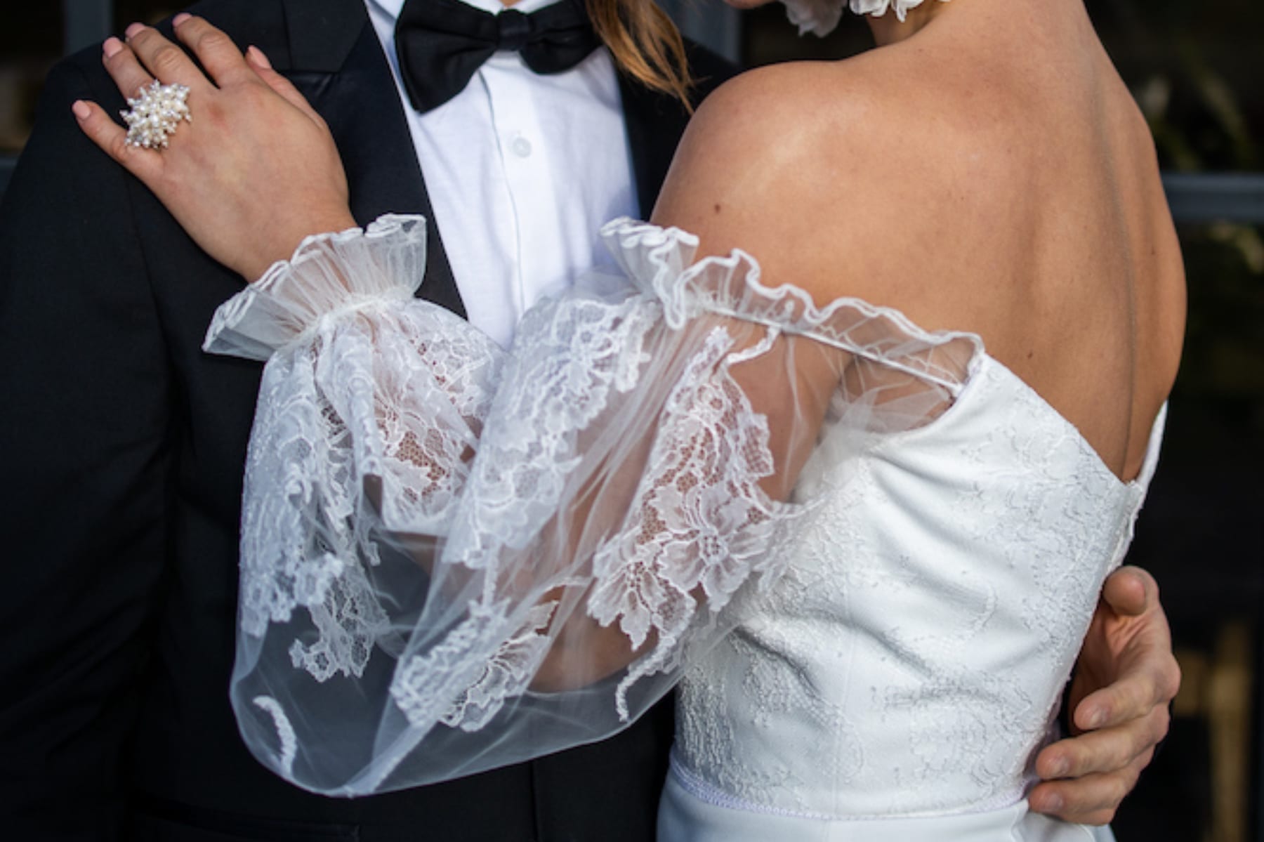 Bride's sleeve detail