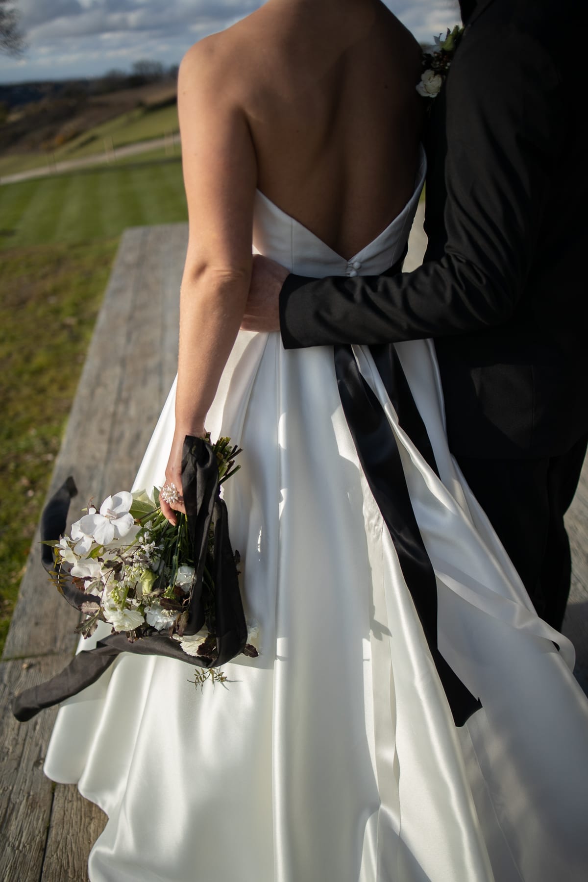 Couple walking away