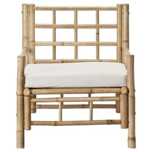 Modern bamboo and canvas outdoor chair