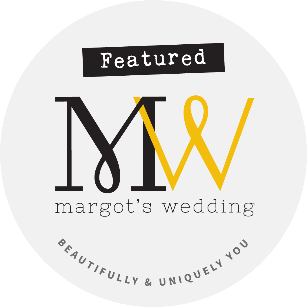 Margots wedding blog badge for styled shoot feature with The W Collection