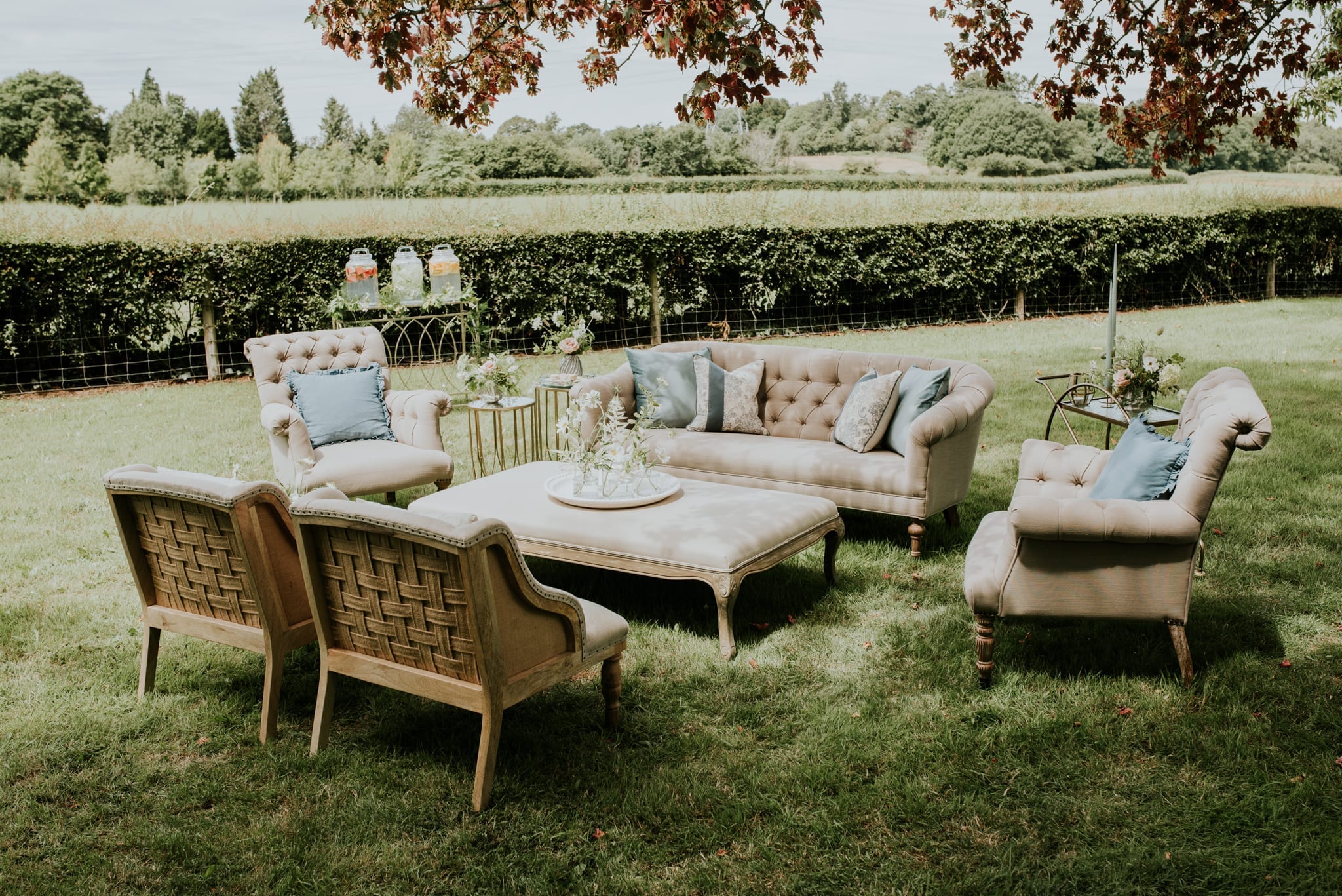 English Country Garden wedding lounge setting